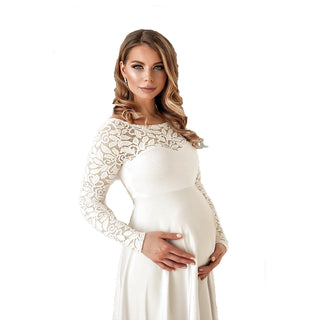 Lace Long Sleeve Maternity Gown W2007