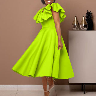 Elegant Ruffle Collar Maternity Gown W2036