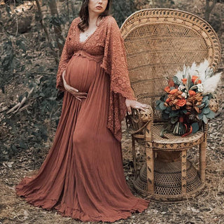 Bohemian Lace Maternity Photoshoot Dress W1009