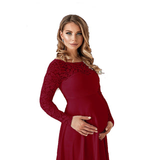 Lace Long Sleeve Maternity Gown W2007