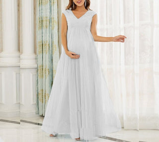 Lace V-neck Maternity Dress W2001