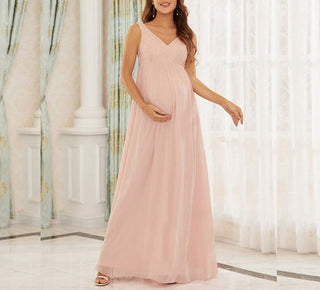 Lace V-neck Maternity Dress W2001