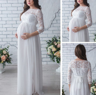 Lace Long Sleeve Maternity Gown W2009