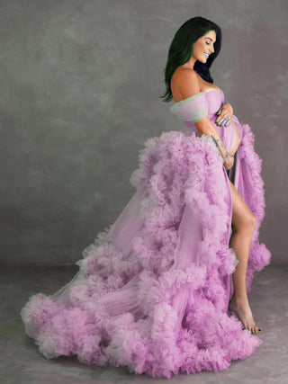 Luxury Tulle Maternity Photoshoot Gown W1022