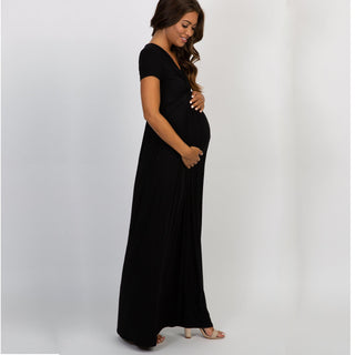 Comfy V-Neck Maternity Dress W2002