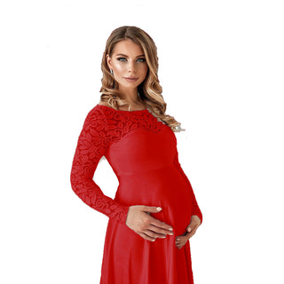 Lace Long Sleeve Maternity Gown W2007