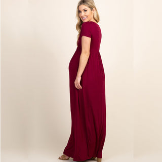 Comfy V-Neck Maternity Dress W2002