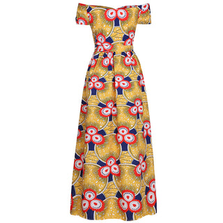 Yellow Slit Print Maternity Dress W2049