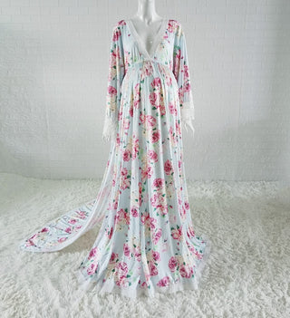 Bohemian Maternity Photoshoot Print Dress W1008