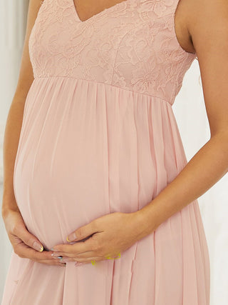 Lace V-neck Maternity Dress W2001