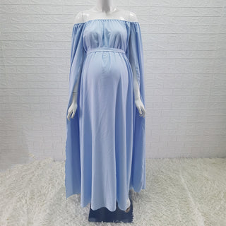 Elegant Maternity Photoshoot Cape Dress W1006