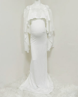 Elegant Maternity Photoshoot Cape Dress Suit W1007