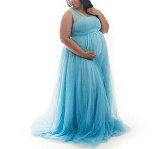 Elegant Mesh Maternity Photoshoot Dress W1017