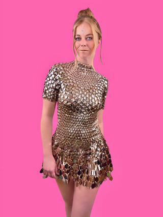 Rose Gold Sequin Dress w3061