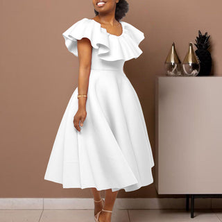 Elegant Ruffle Collar Maternity Gown W2036