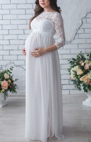 Lace Long Sleeve Maternity Gown W2009