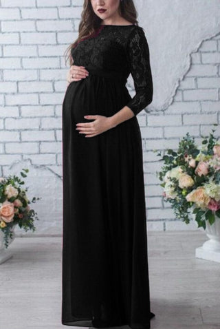 Lace Long Sleeve Maternity Gown W2009