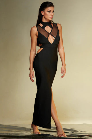 Midnight Elegance Bandage Long Dress W3034