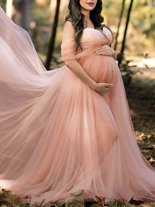 Tulle Lace Maternity Photoshoot Dress W0026