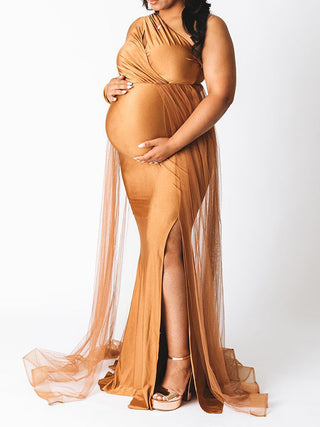 Hollow Tulle Maternity Photoshoot Dress W0025